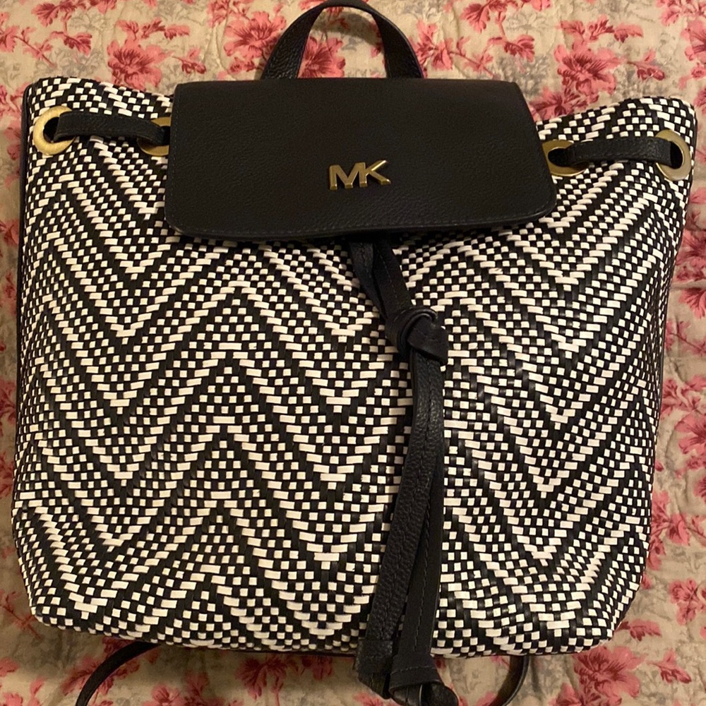 NWT black and white Michael Kors backpack